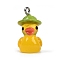 Opaque Resin Pendants, Duck Charm, with Platinum Iron Loops, Yellow, 22.5x12.5x7mm, Hole: 2mm