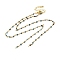 Brass Chain Necklace Making, with Natural Blue Apatite, Rack Plating, Long-Lasting Plated, Real 18K Gold Plated,, 18.82 inch(47.8cm)