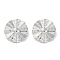 304 Stainless Steel Textured Flat Round with Sun Stud Earrings, Stainless Steel Color, 28mm