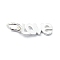 925 Sterling Silver Word Love Charms, with Jump Rings & 925 Stamp, Silver, 5x14x1mm, Hole: 4mm