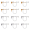 Plastic Clip-on Earring Findings, with Loop, Shell Pearl and 316 Surgical Stainless Steel Findings, Golden & Stainless Steel Color, 17.5x11.5x3mm, Hole: 1.1mm, 12pcs/box