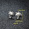 201 Stainless Steel Stud Earrings, Stainless Steel Color, Tree, 8x11mm