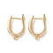 Rack Plating Brass Earring Findings, Cadmium Free & Nickel Free & Lead Free, Long-Lasting Plated, Real 18K Gold Plated, 20x12.5x2.5mm, Hole: 1.3mm, Pin: 0.9mm