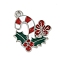 Christmas Theme Alloy Enamel Pendants, Platinum, Candy Cane, 21.5x18x1.5mm, Hole: 1.8mm