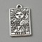 Zinc Tibetan Style Alloy Pendants, Rectangle with Tarot Charm, Antique Silver, Antique Silver, 23.3x14x1.5mm, Hole: 1.8mm