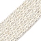 Electroplated Shell Pearl Beads Strands, Round, White, 2.5mm, Hole: 0.5mm, about 155pcs/strand, 15.83''(40.2cm)