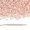 TOHO Demi Round Seed Beads, Japanese Seed Beads, Inside Colours, (1068) Pale Blush Pink Lined Crystal, 11/0, 2.2x0.9mm, about 8666pcs/50g