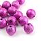 Spray Painted Acrylic Beads, Matte Style, Round, Magenta, 8mm, Hole: 2mm, about 1900pcs/500g