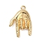 Alloy Pendants, Golden, Hnad, 25x18x4.5mm, Hole: 2mm