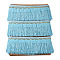 Polyester Tassel Fringe Trimming, Curtain Decoration, Costume Accessories, Light Sky Blue, 100x1mm, 12m/card