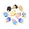 Handmade Polymer Clay Pendants, Ice Cream Charms, with Iron Loops, Mixed Color, 18~19.5x8.5~10.5x5mm, Hole: 1.8~2mm