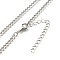 Non-Tarnish 304 Stainless Steel Curb Chain Necklaces, Stainless Steel Color, 17.87 inch(45.4cm)