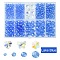 DIY Glass Beads & Charms Jewelry Making Finding Kit, Faceted Rondelle & Butterfly & Heart & Flower, Royal Blue, 4~14x3~7.5mm, Hole: 0.3~1.6mm