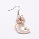 Pearl Shell Dangle Earrings EJEW-E144-E46-01-2
