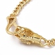 Bracelet à maillons léopard en zircone cubique chaînes gourmettes en laiton pour femmes BJEW-G664-01G-04-3