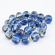 Handgefertigte Silberfolie Glas Murano runde Perlen Stränge X-FOIL-L008-01A-2