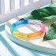 Jelly Color Acrylic Curved Tube Beaded Stretch Bracelet BJEW-JB07950-2