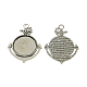 Style tibétain supports cabochons pendants d'ancrage en alliage de zinc TIBEP-R334-258AS-RS-1