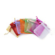 ソリッドカラーオーガンジーバッグ巾着袋  巾着ギフトバッグ  高密度  長方形  ミックスカラー  9x7cm  8色  5個/カラー  40個/セット。 OP-X0001-07-1