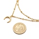 304 doppellagige Halskette mit Mondanhänger aus Edelstahl mit Satellitenketten für Damen NJEW-JN03872-4