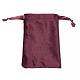 ビロードのアクセサリー類の巾着袋  サテンリボン付き  長方形  ファイヤーブリック  15x10x0.3cm TP-D001-01B-07-1