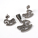 Hobbyhorse 304 inoxydable pendentifs en strass en acier et boucles d'oreille ensembles de bijoux SJEW-F130-05P-2