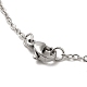 201 collier pendentif en acier inoxydable avec chaînes forçat NJEW-E102-01P-02-3