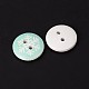 2-Hole Flat Round with Snowflake Printed Wooden Sewing Buttons BUTT-M012-02-2