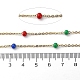 Vakuumbeschichtung von 304 Edelstahl-Kabelketten mit bunten Emaille-Unterlegscheibe-Perlen CHS-G030-01G-2