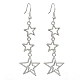 Boucles d'oreilles pendantes étoile creuse en alliage pour femmes EJEW-TA00334-1