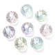 Textured UV Plating Rainbow Iridescent Transparent Acrylic Beads OACR-C007-09-2