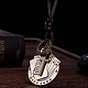 Adjustable Men's Zinc Alloy Pendant and Leather Cord Lariat Necklaces NJEW-BB16019-A-7