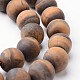Frosted Round Natural Tiger Eye Bead Strands G-J346-15-12mm-1