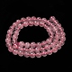 Granos naturales de abalorios de cuarzo rosa G-L104-6mm-01-2