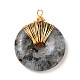 Donut/pi disco colgantes de piedras preciosas naturales PALLOY-JF00509-2
