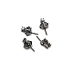 Brass Micro Pave Clear Cubic Zirconia Crown Head Pins BAPE-PW0002-19B-03-1