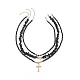 3pcs 3 style 304 colliers pendentif corss en acier inoxydable NJEW-JN04071-1