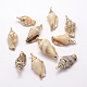 Pendientes de concha de caracol de oro galvánico BSHE-M016-02-3