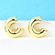 Серьги-гвоздики c-образной формы из латуни с реечным покрытием EJEW-G288-32D-G-4