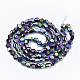 電気メッキガラスビーズセット  多面カット  六角  青紫色  5x6x4mm  穴：1mm  約100個/連  20.4インチ EGLA-T018-03-B01-2
