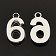Rack Plated Zinc Alloy Number Charms PALLOY-A062-S-NR-2