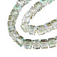 Chapelets de perles en verre transparent électrolytique EGLA-N002-28-C02-3