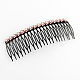 Peignes à cheveux en fer pour femmes avec strass à fleurs OHAR-R175-04-1