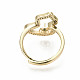 Brass Micro Pave Clear Cubic Zirconia Peg Bails Adjustable Finger Ring Settings KK-S356-173G-NF-3