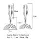 Boucles d'oreilles créoles en forme de queue de baleine en zircone cubique transparente EJEW-OY001-19P-2