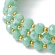 Bracelet de style wrap perlé rondelle de verre BJEW-JB09965-04-3
