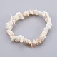 Bracelets extensible de perles de coquillage blanc BJEW-JB03982-01-1