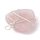 Подвески из медной проволоки из натурального розового кварца PALLOY-JF02148-05-2