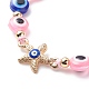 Плетеные браслеты из бисера со стразами и бисером из сплава сглаза и морской звезды для девочек и женщин BJEW-JB08740-05-4