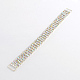 Silver Color Plated Brass Rhinestone Chain Links connectors for Hair Findings and Bikini RB-R029-10-1